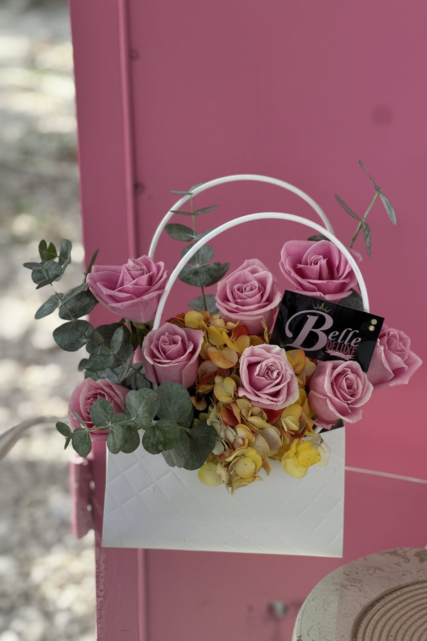 Lux Bloom Box - Hydreangeas, roses and eucalyptus