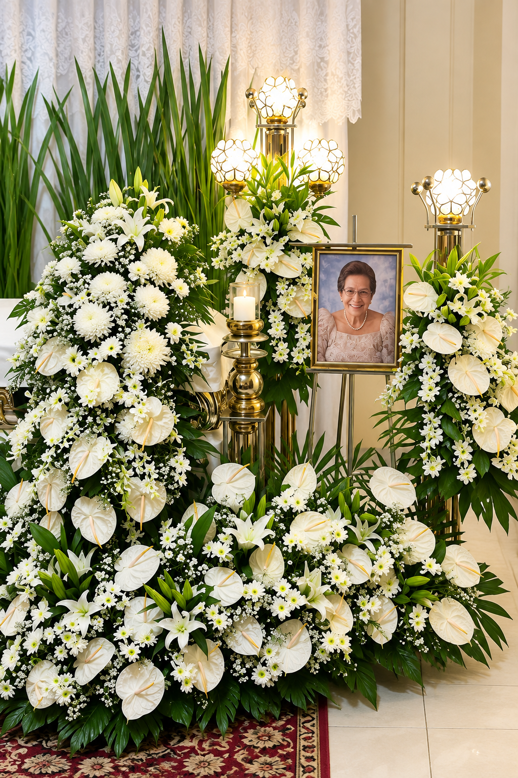 Serene Grace Multi-Tier Funeral Floral Installation