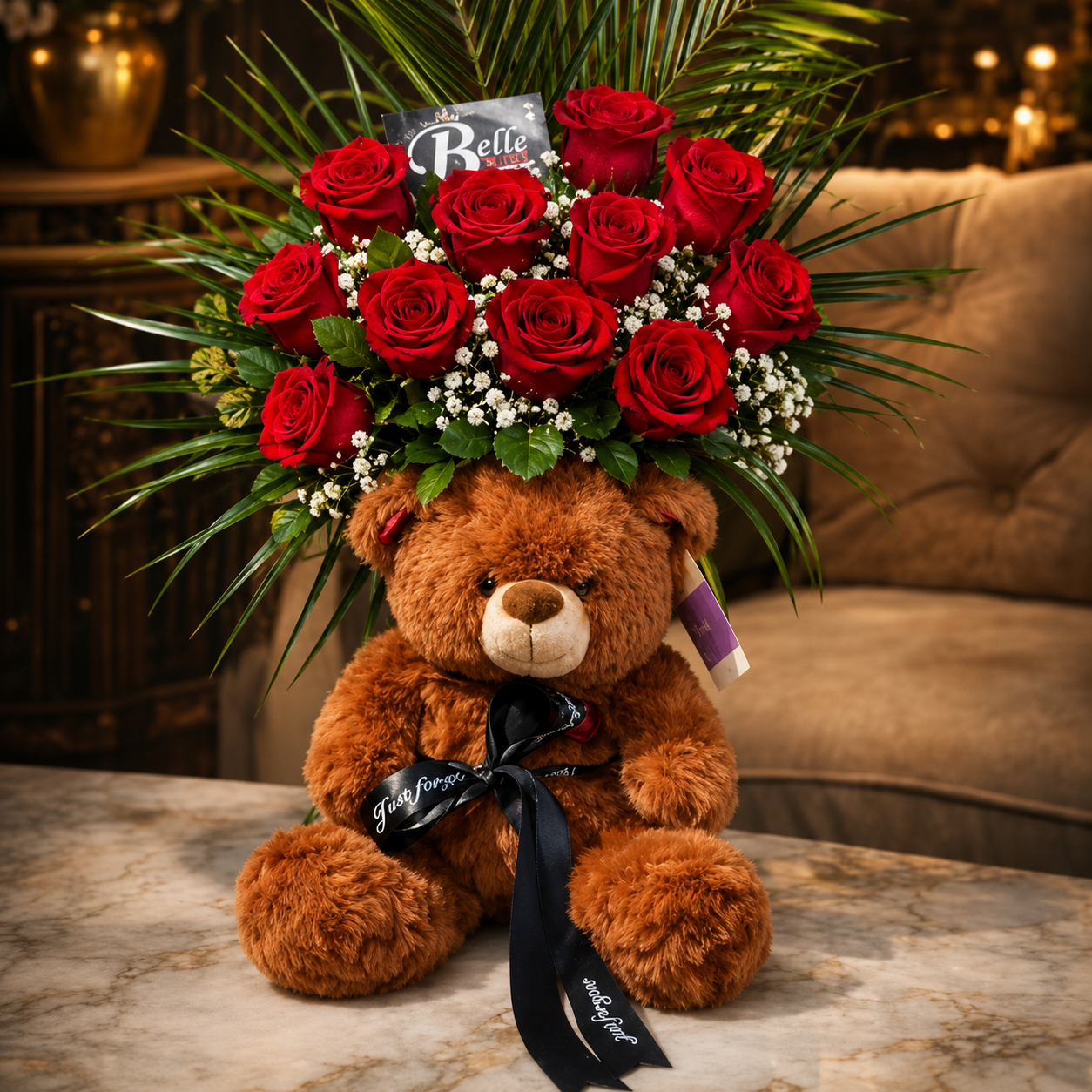 Forever Love Bear On Vase
