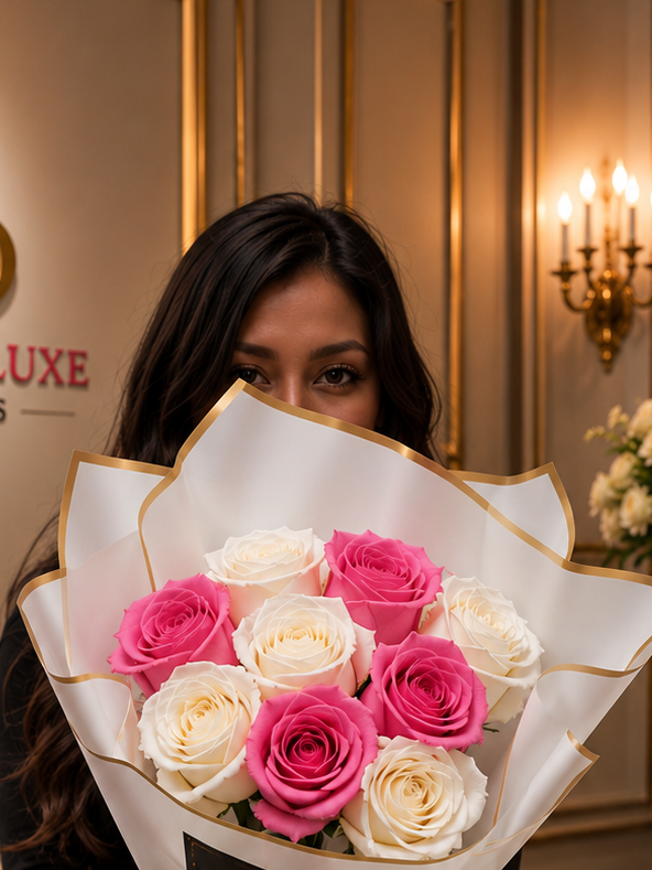 Blush Pearl Petite - Wrap; 10 Roses
