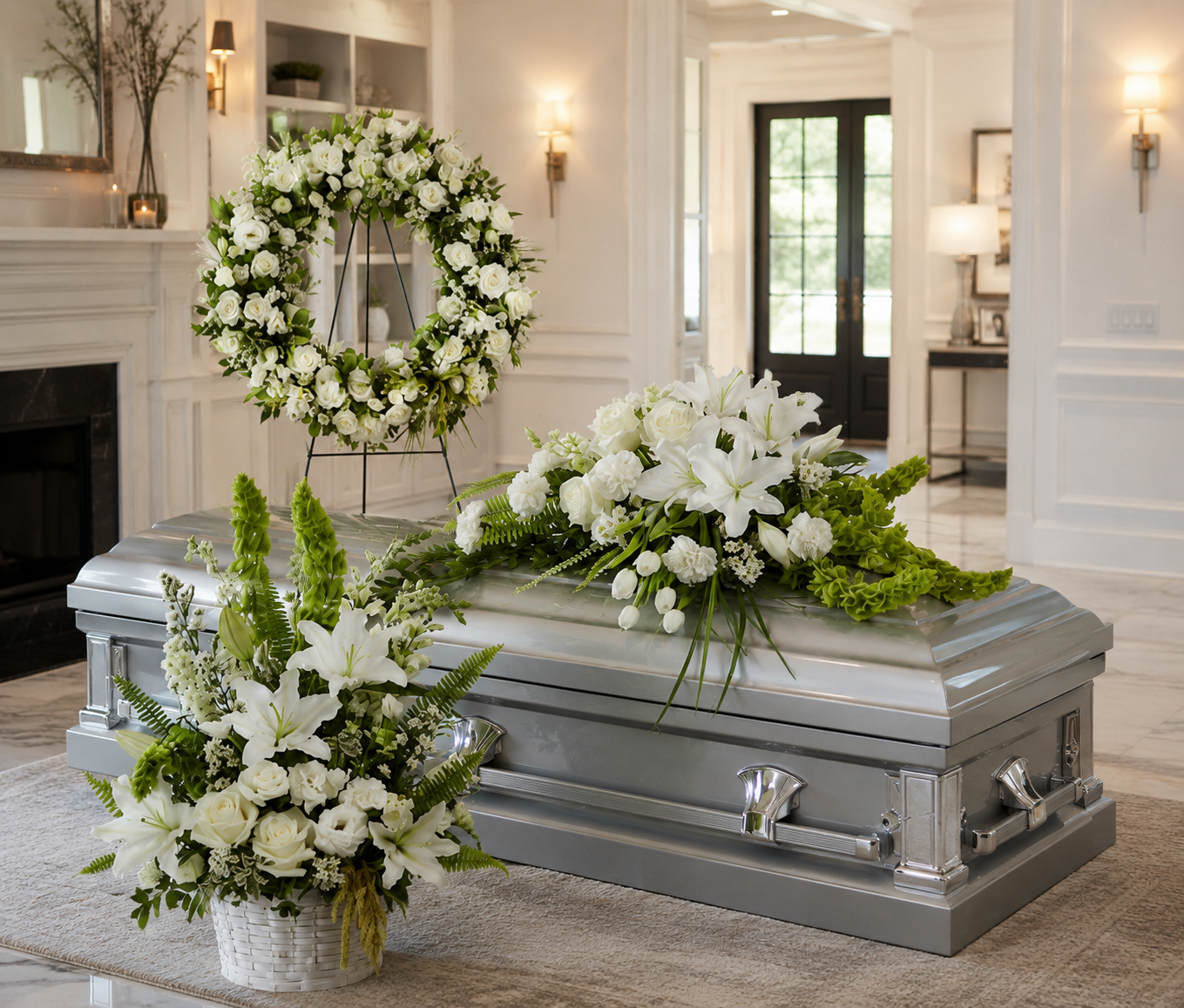 Elegant White Funeral Collection