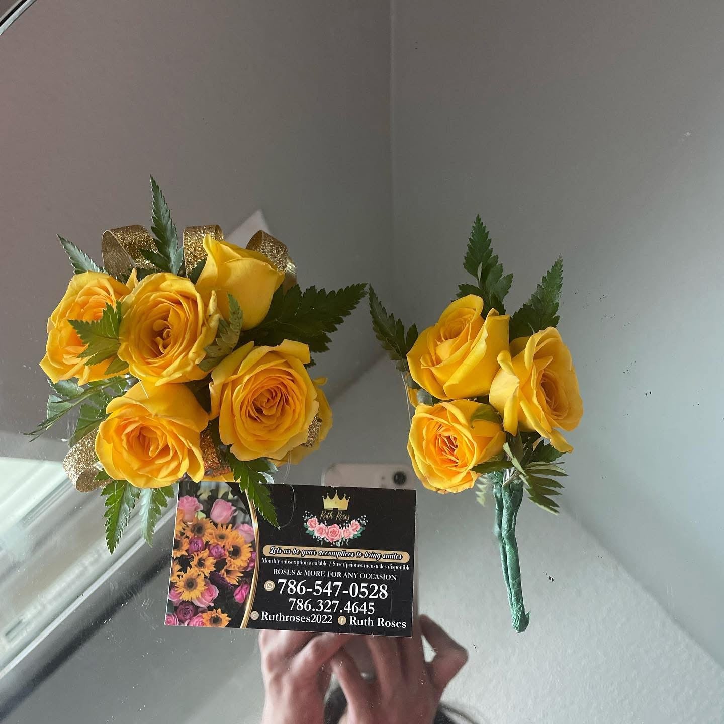 Yellow corsage and boutonniere