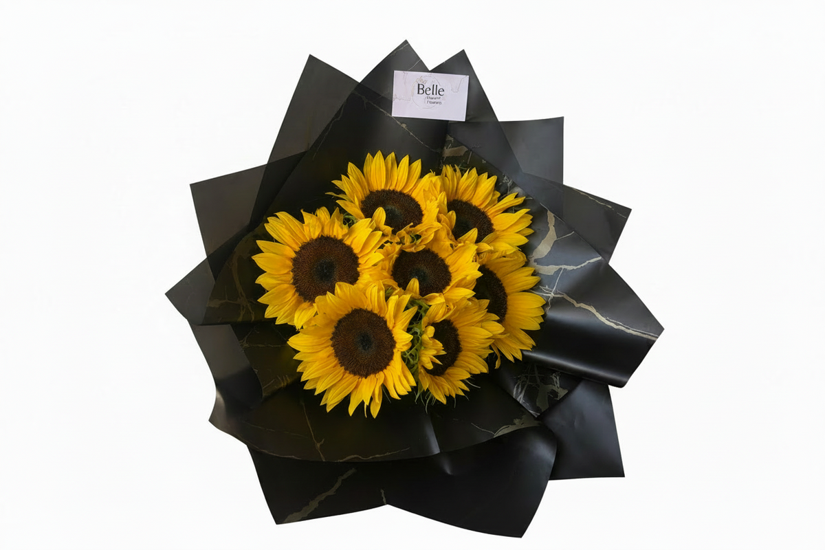 7 sunflowers - Golden Noir Sunflower Wrap