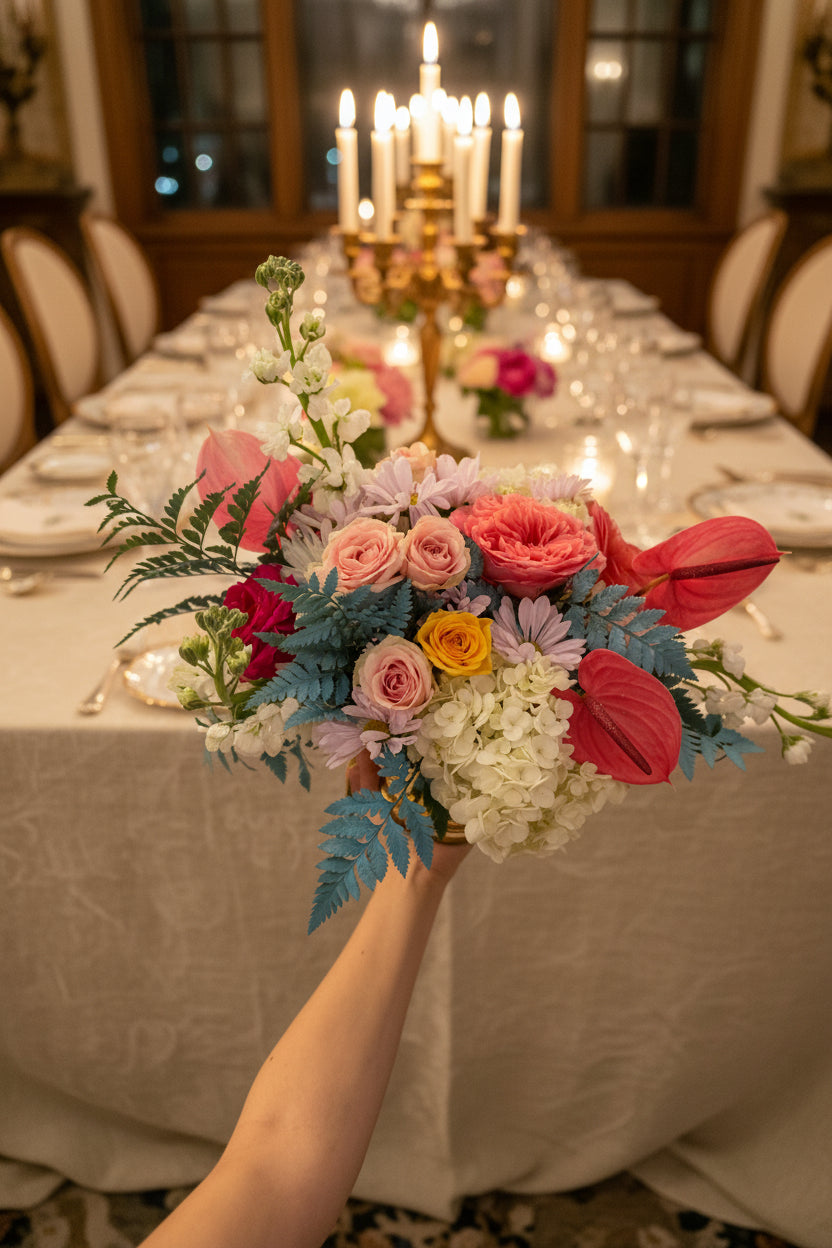 Pastel Dreamscape Hydrangea & Snapdragon Centerpiece