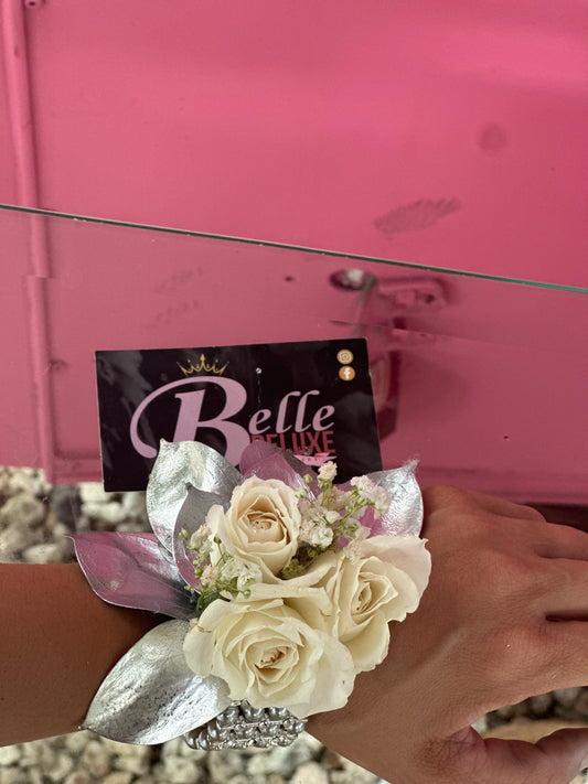 White spray rose corsage