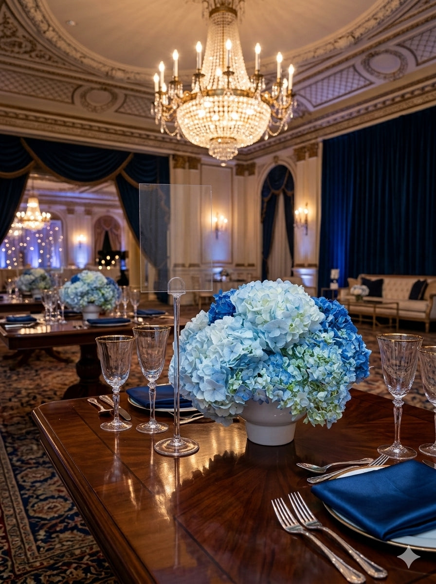 Hydreangeas center pieces