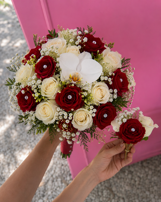 Diamond bouquet & Boutonnière