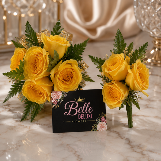 Yellow corsage and boutonniere
