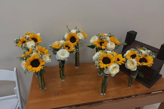Sunflowers and roses - Multi-Stem Bud Vases