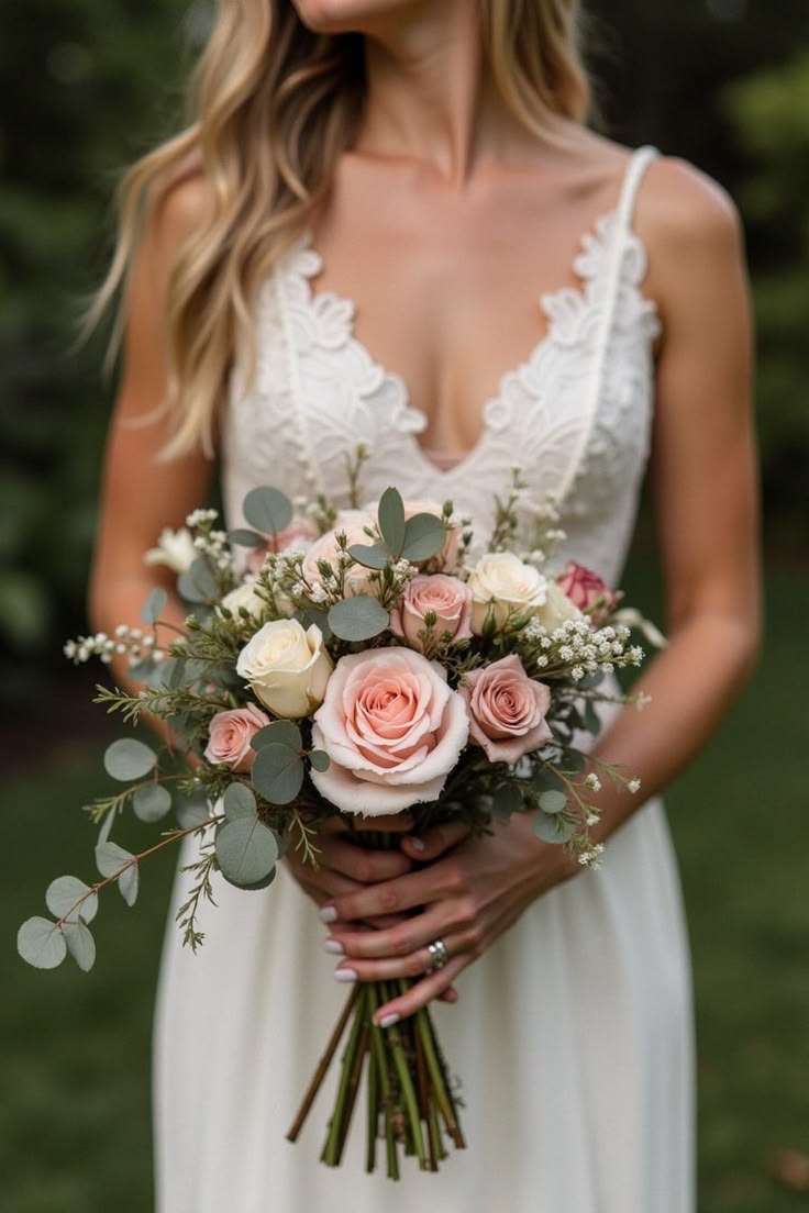 Bride Bouquet - pink and white