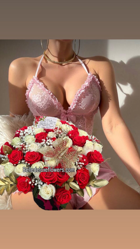 Pink Lingerie + roses LB