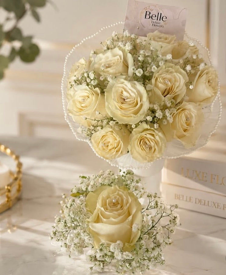 Bride bouquet and boutonniere