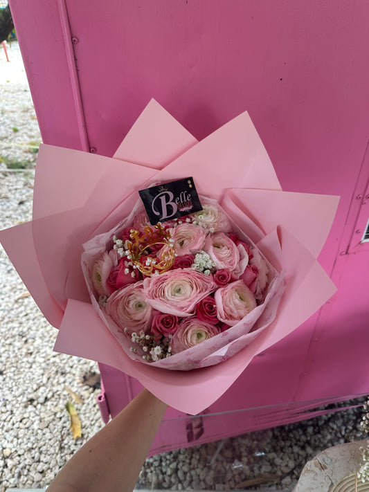 Pink ranunculus wrap