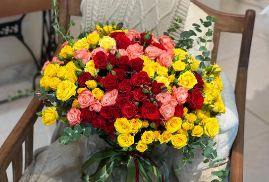 Mini roses on a vase
