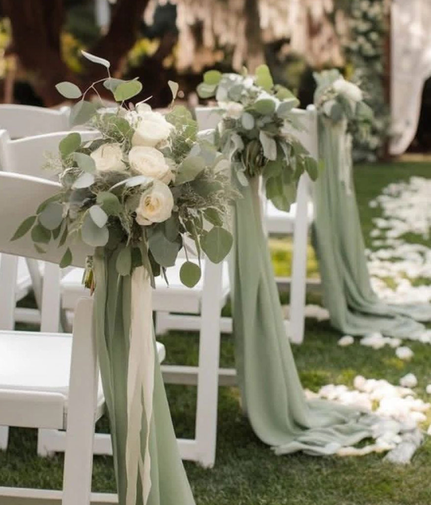 Aisle Flowers - White Roses