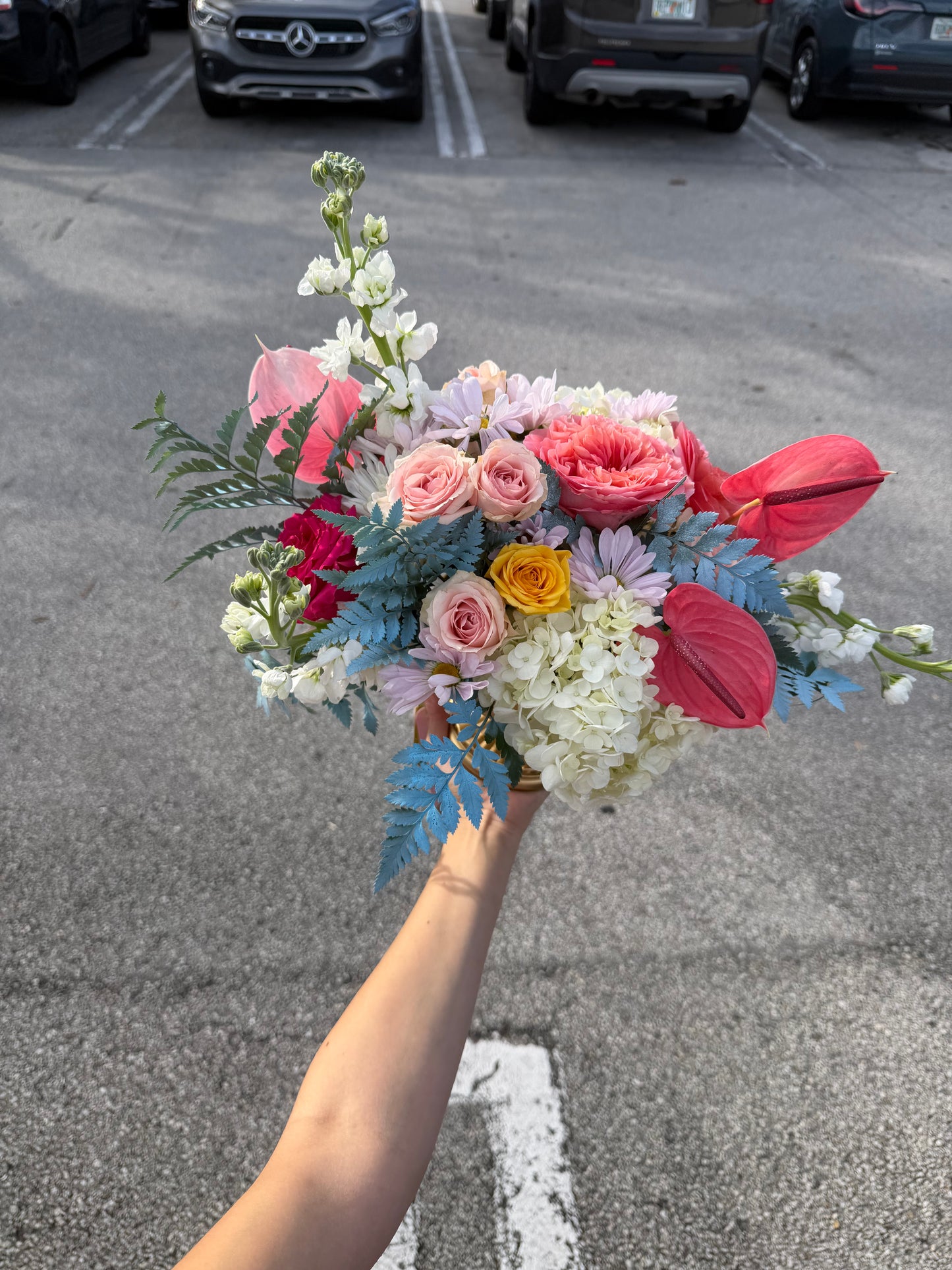Pastel Dreamscape Hydrangea & Snapdragon Centerpiece