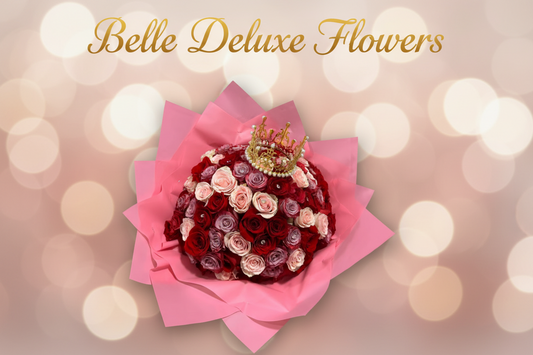 100 rose bouquet pink and red