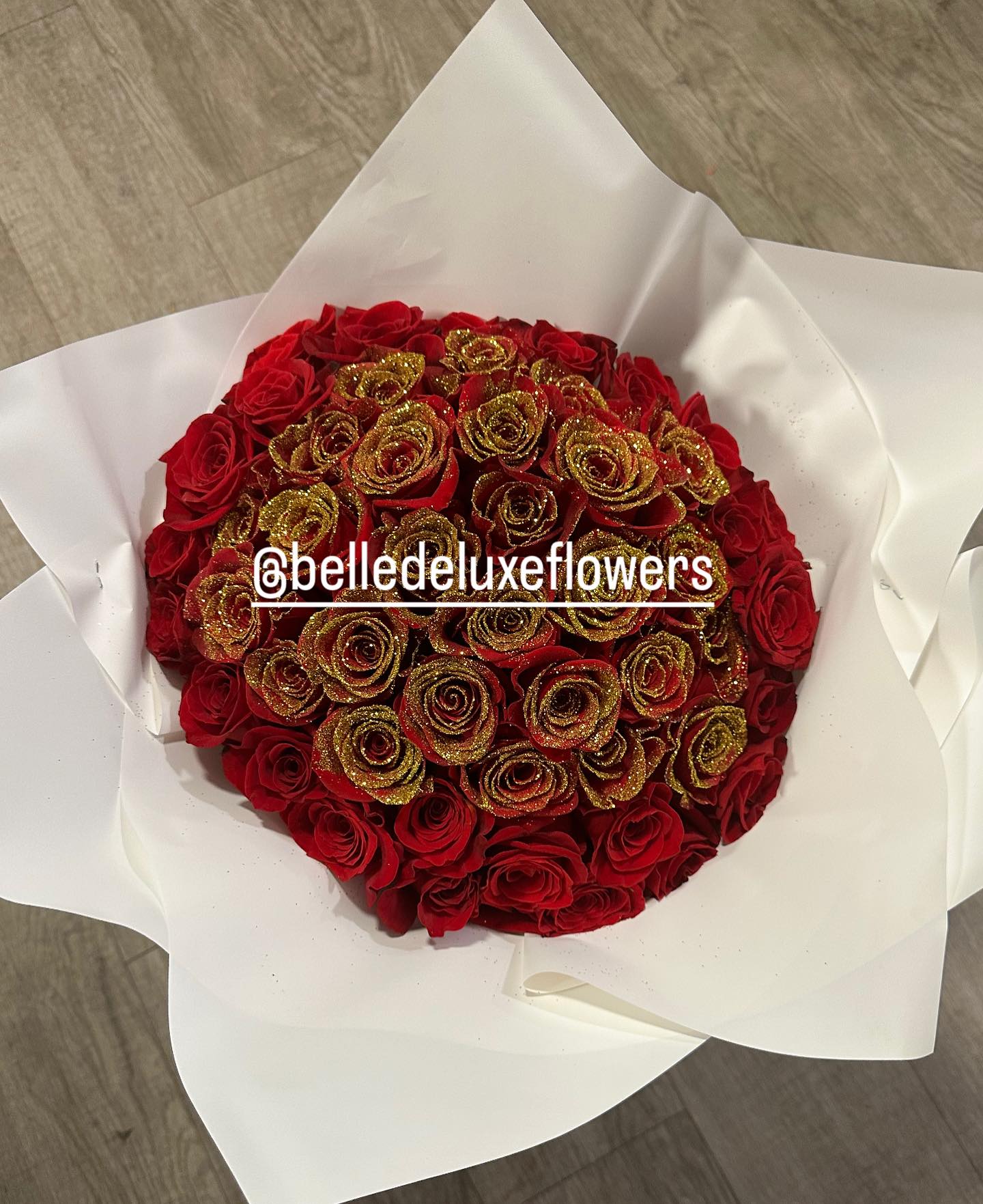 50 Gold Glitter Rose